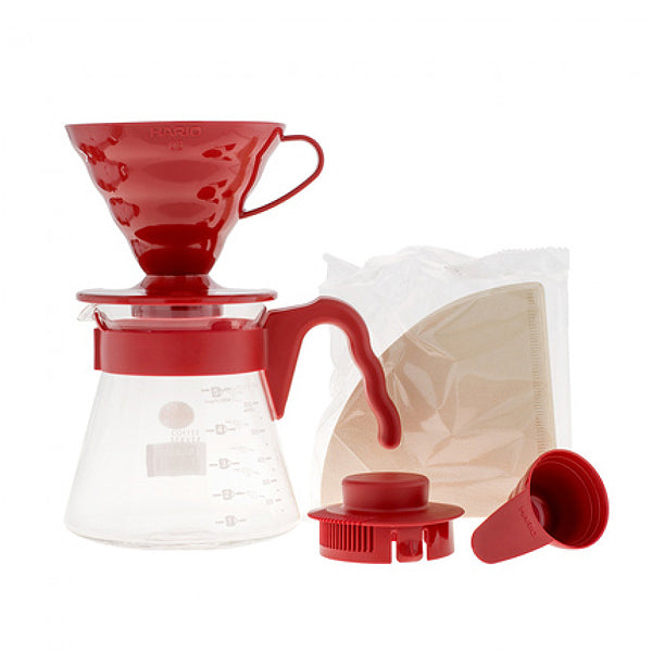 Hario V60 Pour Over Coffee Dripper Kit - Ceramic Coffee Maker with Filters & Carafe for Perfect Home Brewing | Ideal for Specialty Coffee Lovers & Baristas