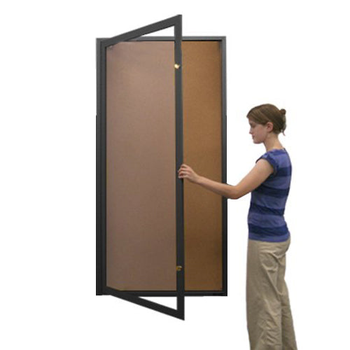 Extra Large 24x60 Inch Weatherproof Outdoor Bulletin Board with LED Lights - Lockable Single Door Swing Case for Schools, Parks & Community Centers - Perfect for Announcements, Events & Public Notices