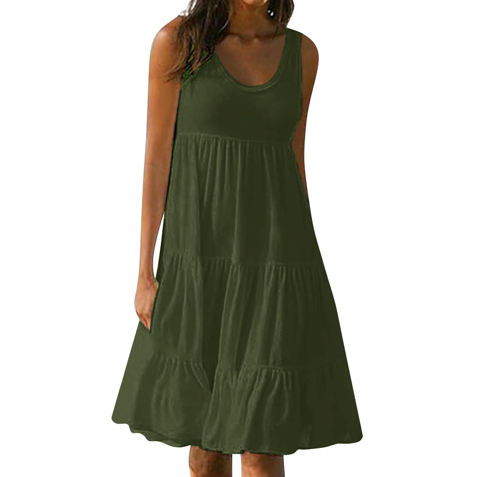Women's Summer Dresses Casual Sleeveless Round Neck Tank Dress - Loose Swing Beach Dress for Women | Perfect for Vacation, Pool Party & Summer Outfits