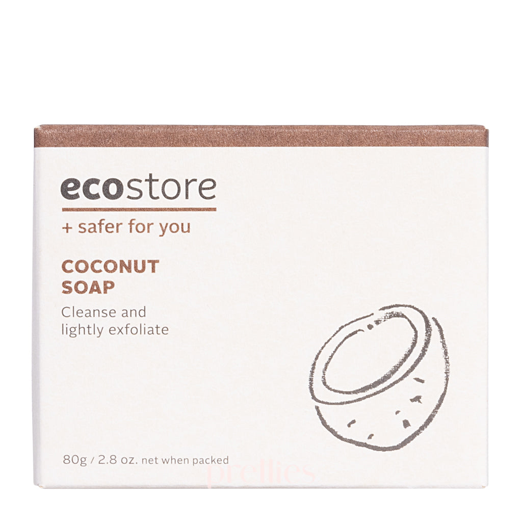 Ecostore Natural Coconut Soap Bar - 80g x 2 Pack | Organic, Vegan & Cruelty-Free | Perfect for Sensitive Skin & Eco-Friendly Bathroom Use