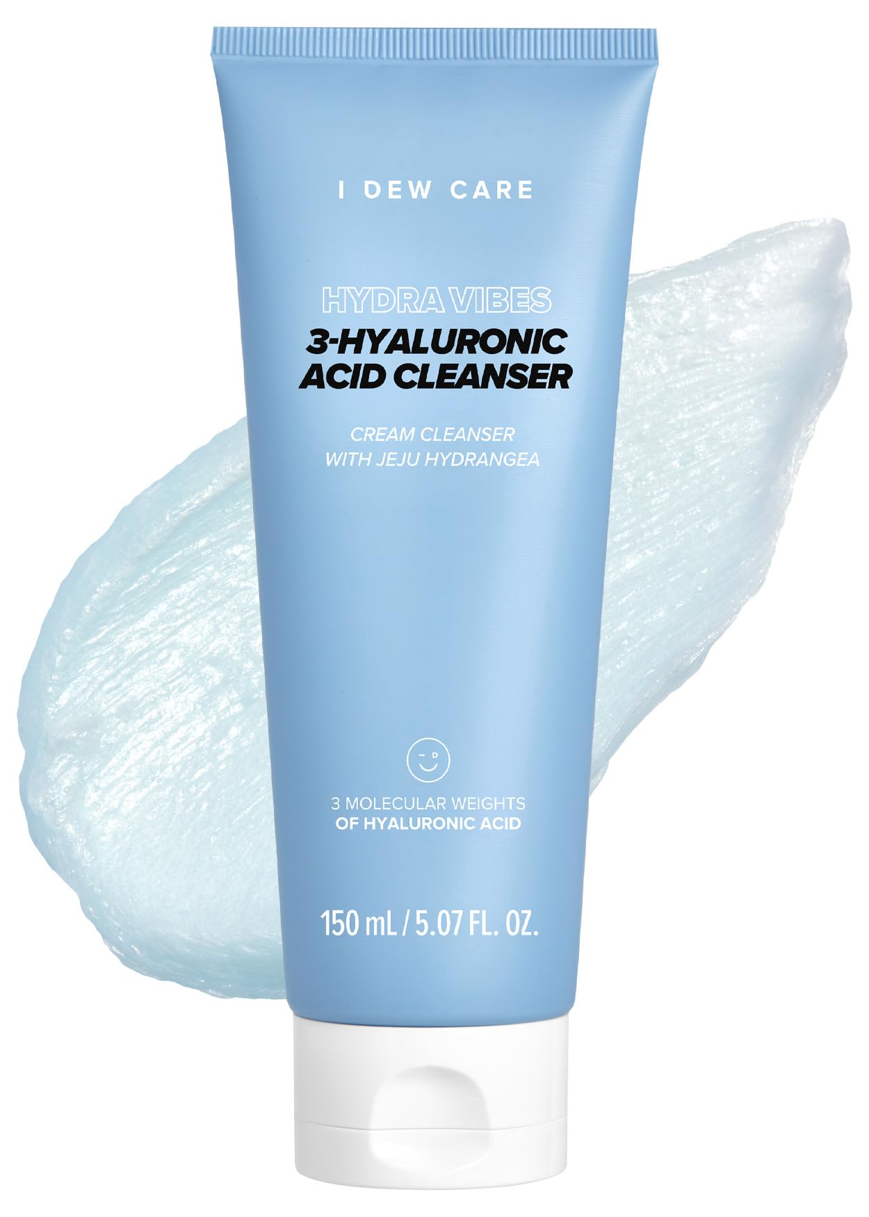I DEW CARE Hydra Vibes 3-Hyaluronic Acid Facial Cleanser & Cat-ppuccino Bubble Foam Maker Set - 5.07 fl oz Hydrating Face Wash with Bubble Maker for Glowing Skin - Perfect for Spa Day & K-Beauty Skincare Routine