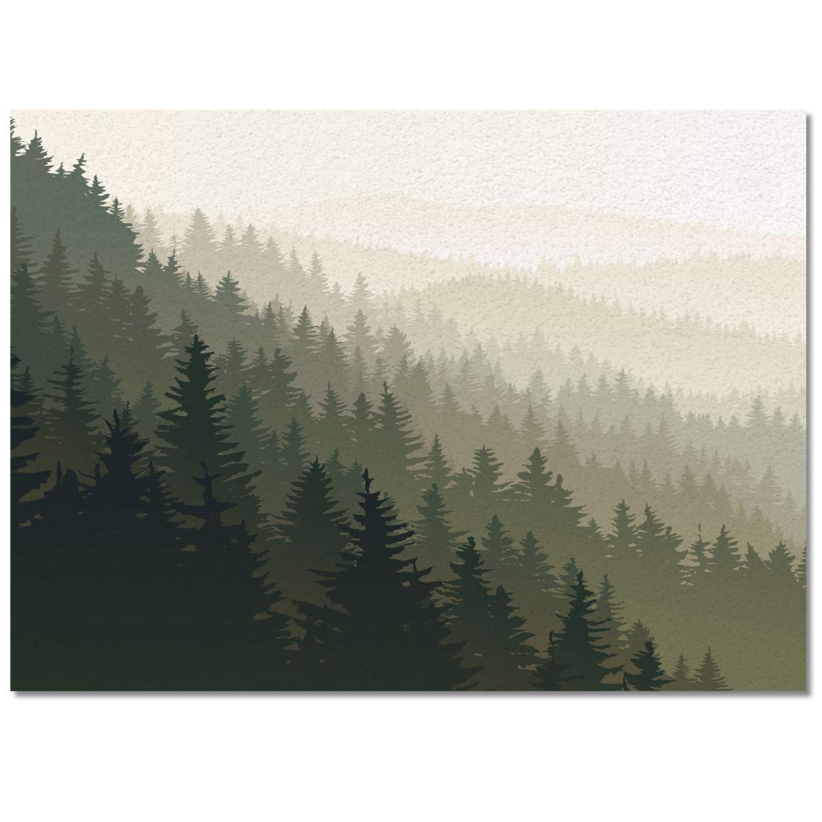 5' x 7' Large Area Rugs for Nursery, Kids Room - Scandinavian Woodland Design with Coniferous Trees - Soft Throw Carpet for Living Room, Bedroom, Kitchen Runner - Modern Floor Covering for Home Decor & Play Areas