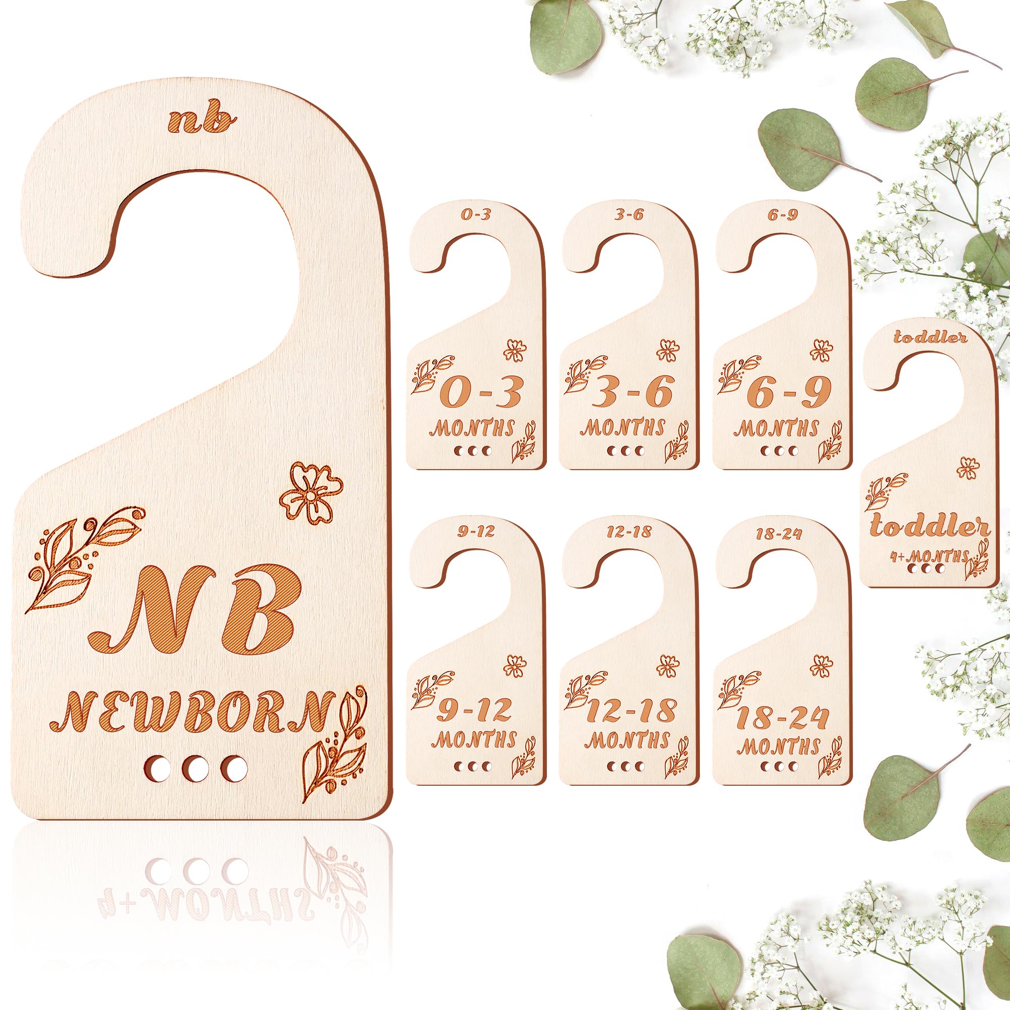 8-Pack Baby Closet Dividers & Clothes Organizer - Newborn to 24 Months Size - Nursery Organization for Infant Clothing (Perfect for Nursery, Baby Shower Gifts & Kids' Wardrobe Organization)
