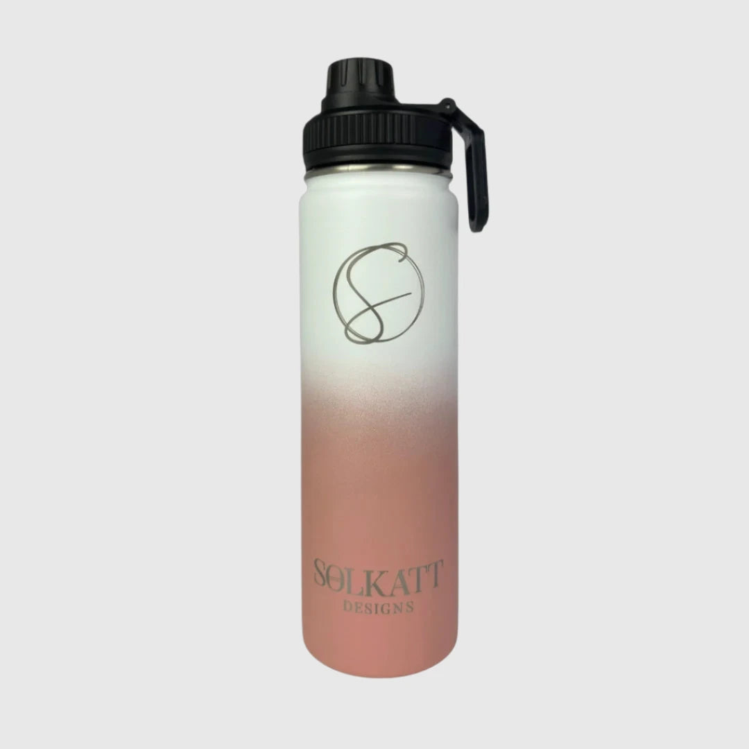 Premium Coral Pink Insulated Stainless Steel Water Bottle 650ml (22oz) - Leakproof & BPA-Free for Gym, Hiking, Office & Outdoor Activities