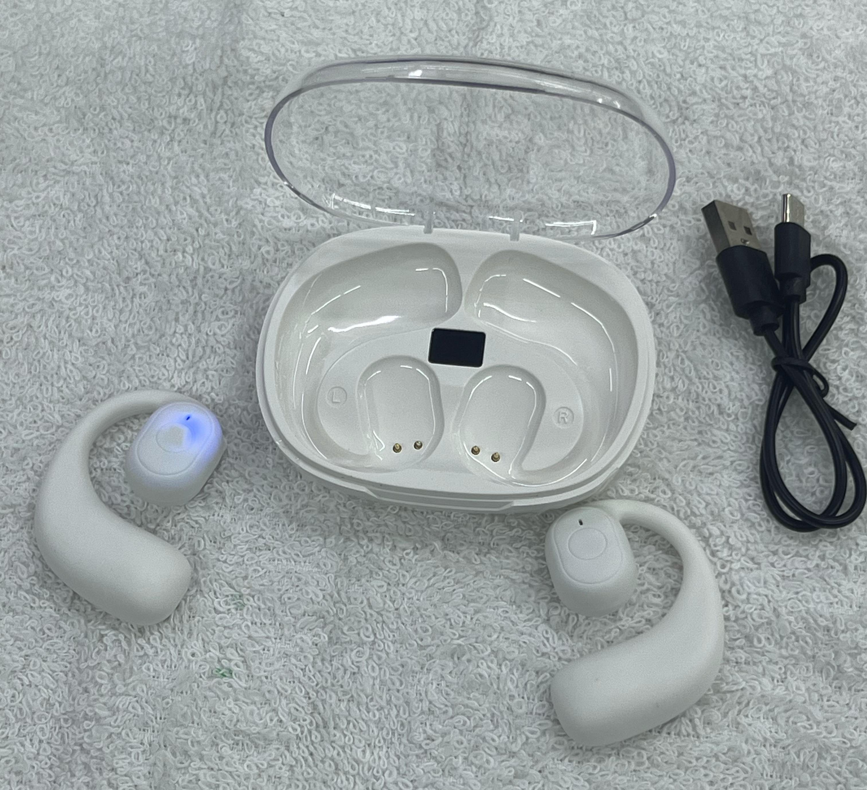OWS Air Conduction True Wireless Stereo Earphones - Open Ear Bluetooth Headphones for Running, Cycling & Outdoor Sports - Sweatproof Wireless Earbuds with HD Sound & Secure Fit