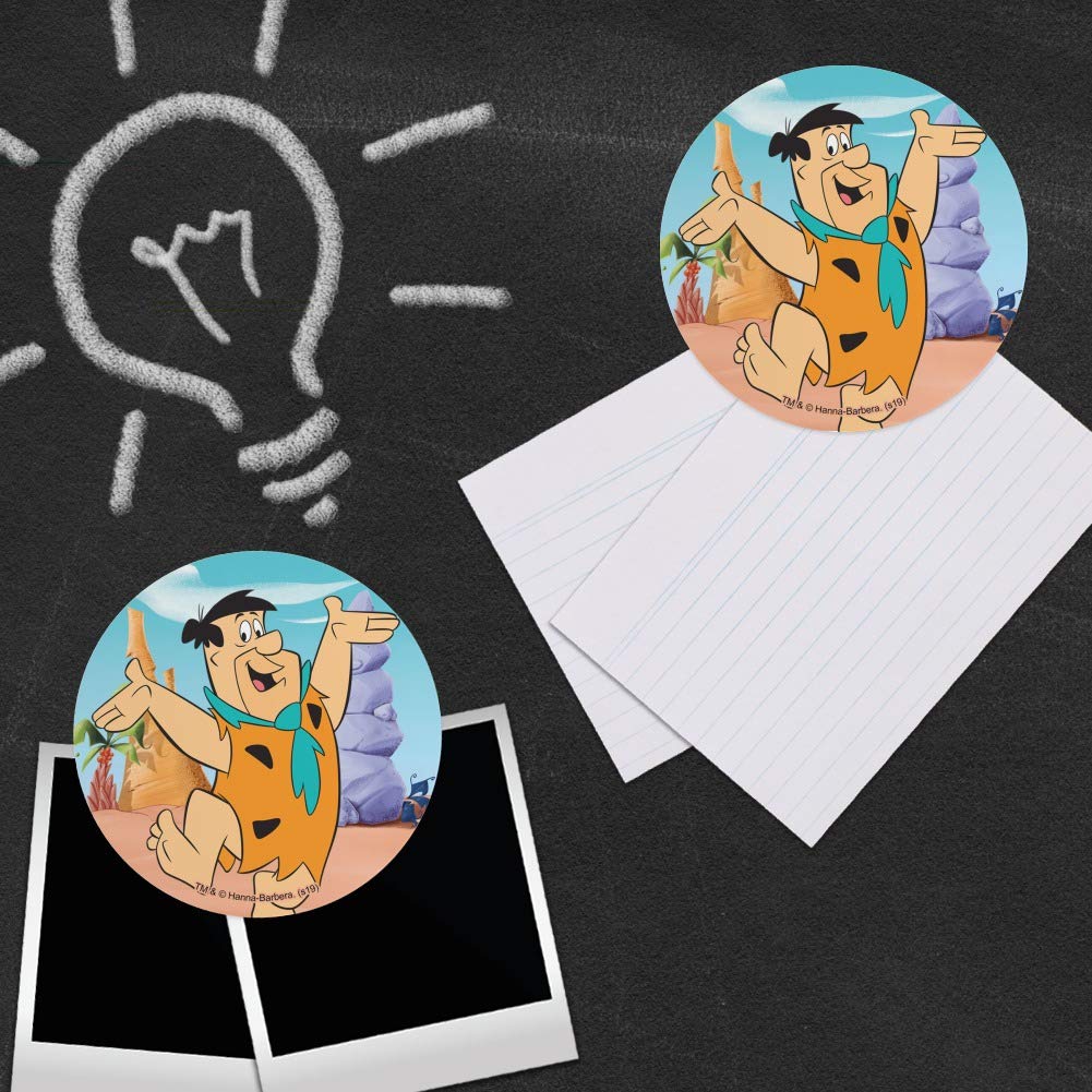The Flintstones Fred Character Refrigerator Magnet Set - 6 Pack Vinyl Circle Magnets for Fridge, Locker & Office - Fun Cartoon Decor for Kitchen, Dorm & Workspace