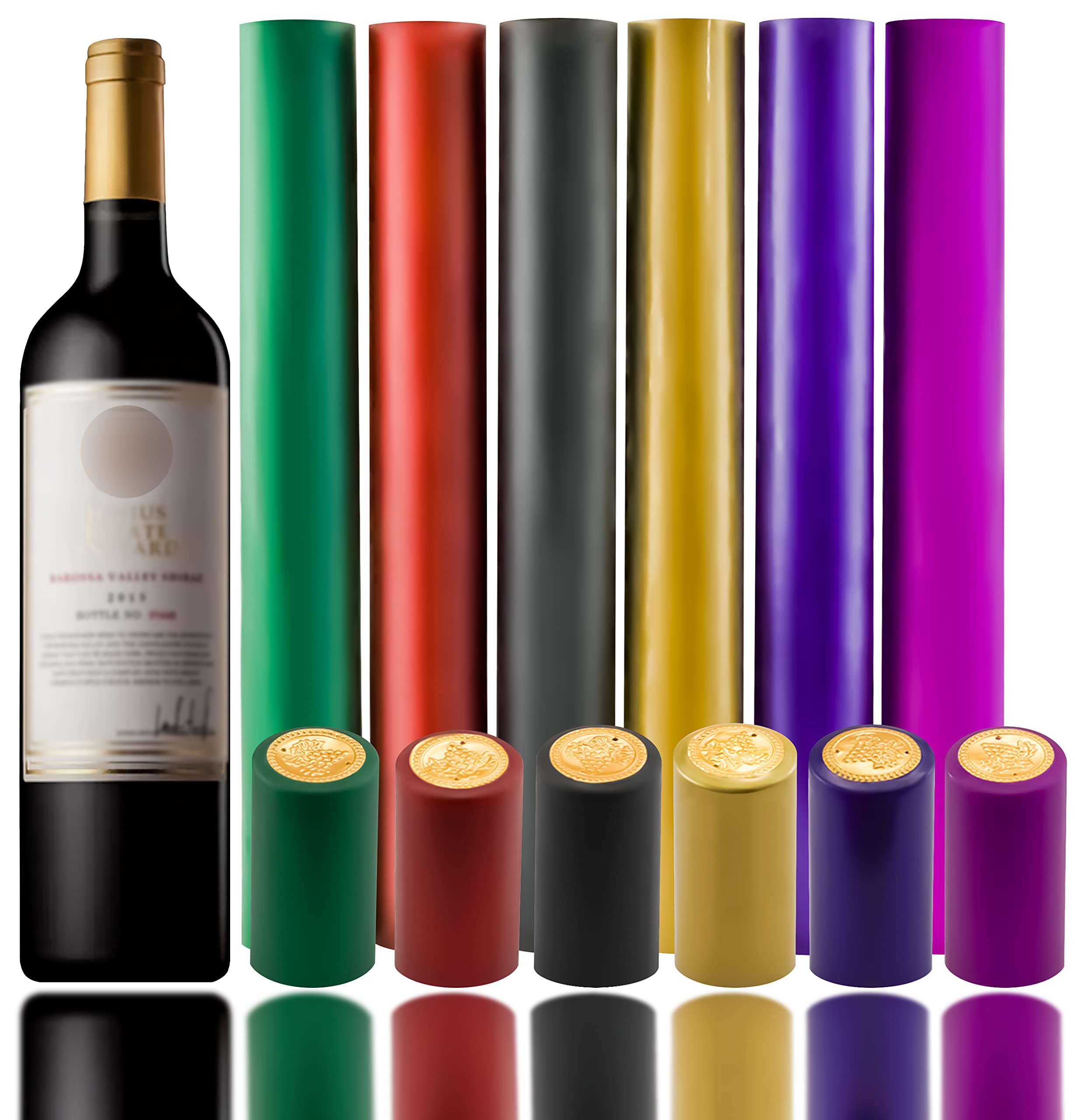 MotBach 240 Pcs Heat Shrink Caps for Wine Bottles - Premium Wine Bottle Shrink Wrap & Tops for Wine Cellars, Home Brewing, and DIY Wine Making - Perfect for Sealing, Preserving, and Gifting Wine Bottles