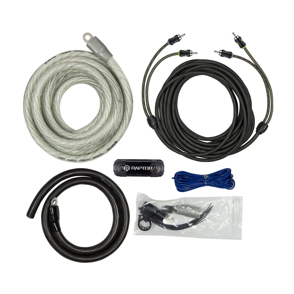 METRA RAPTOR PRO Series 3800W 1/0 AWG Complete Car Amplifier Installation Kit with RCA Cable - R5A01 | High Power Audio Upgrade for Trucks, SUVs & Custom Car Stereo Systems
