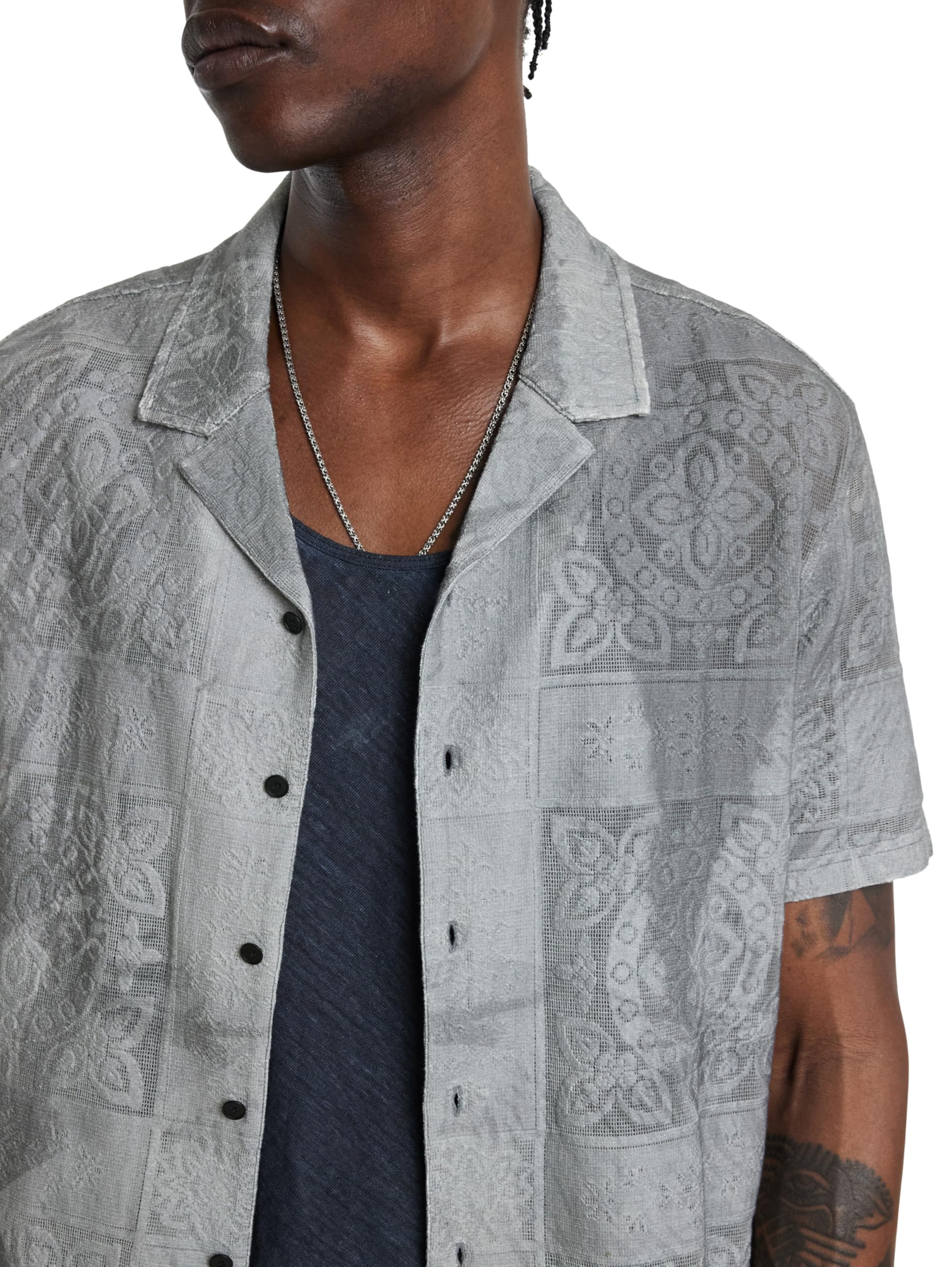 John Varvatos Men's Arya Button-Down Shirt | Premium Cotton Dress Shirt for Business & Casual Wear | Office, Date Night & Special Occasions