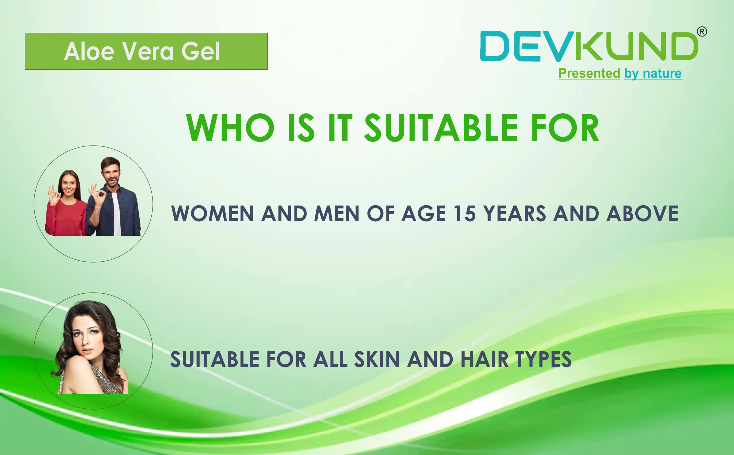 Devkund® Aloe Vera Gel for Face & Hair - 200g Hydrating Moisturizer with Soothing Properties | Multipurpose Skin Care Solution for Sunburn Relief, Dry Skin Treatment & Hair Conditioning