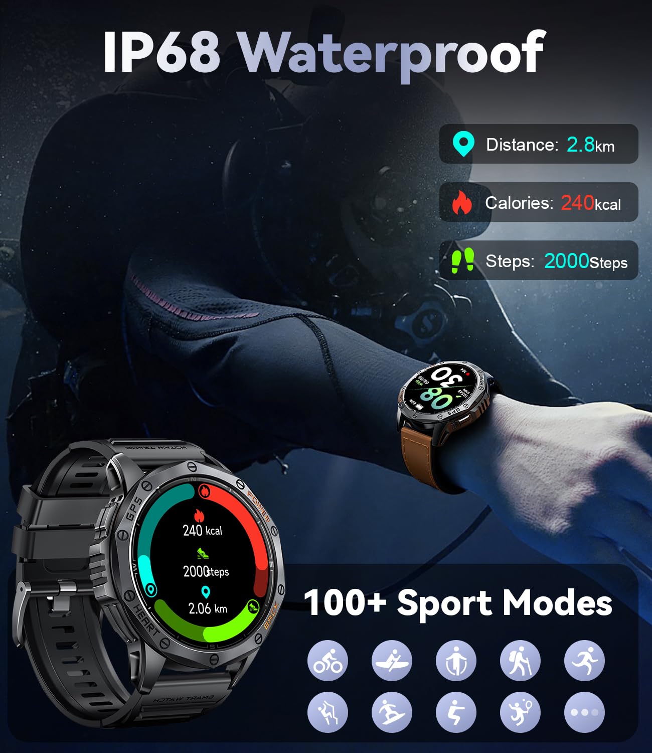 Men's GPS Smart Watch with 1.43