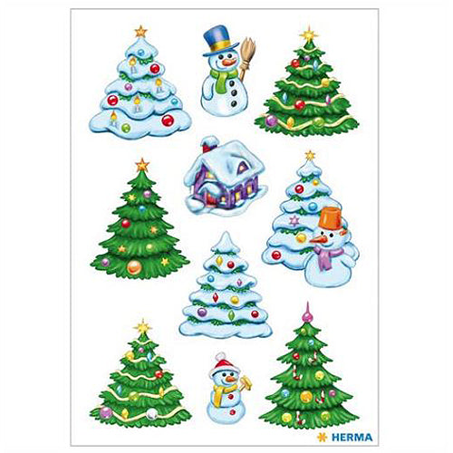 Christmas Winter Landscape Stickers - 15262 - Holiday Decals for Scrapbooking, DIY Crafts, and Gift Wrapping