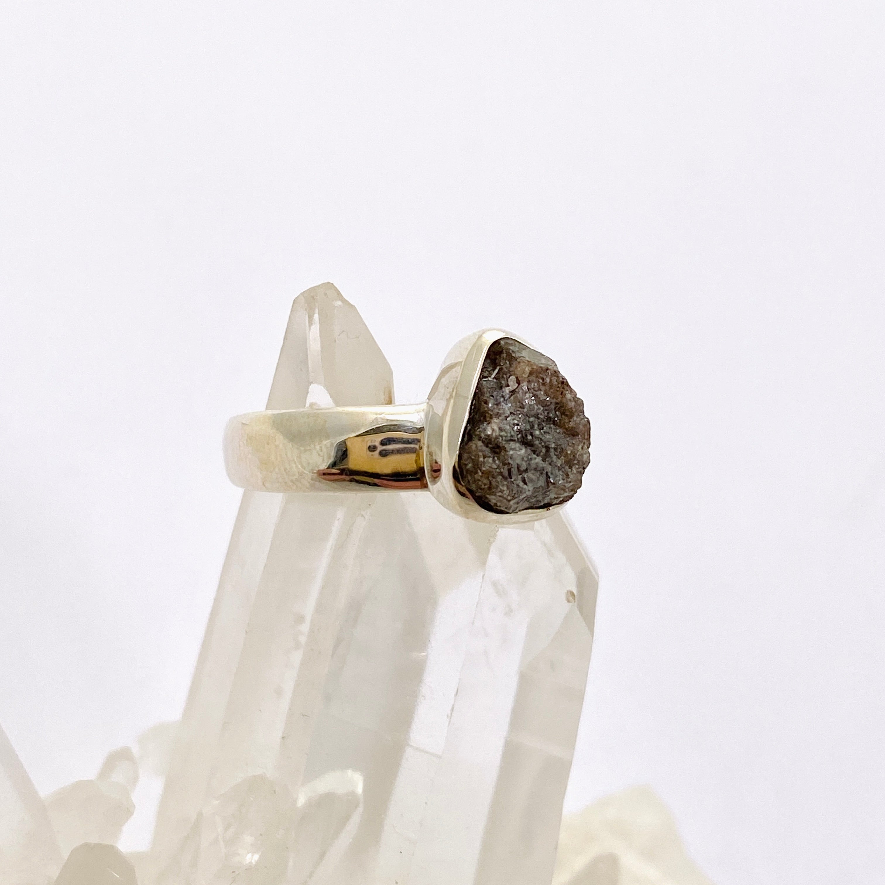 Natural Rough Diamond Freeform Raw Ring - Size 6.5 - PRGJ885 - Unique Handmade Jewelry for Boho Wedding & Everyday Fashion
