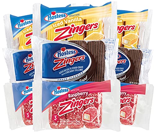 Tribeca Curations Zingers Variety Pack - 9 Pack (27 Total) | Iced Devil's Food, Vanilla & Berry Flavored Cupcakes | Perfect for Office Snacks, Birthday Parties & Family Gatherings