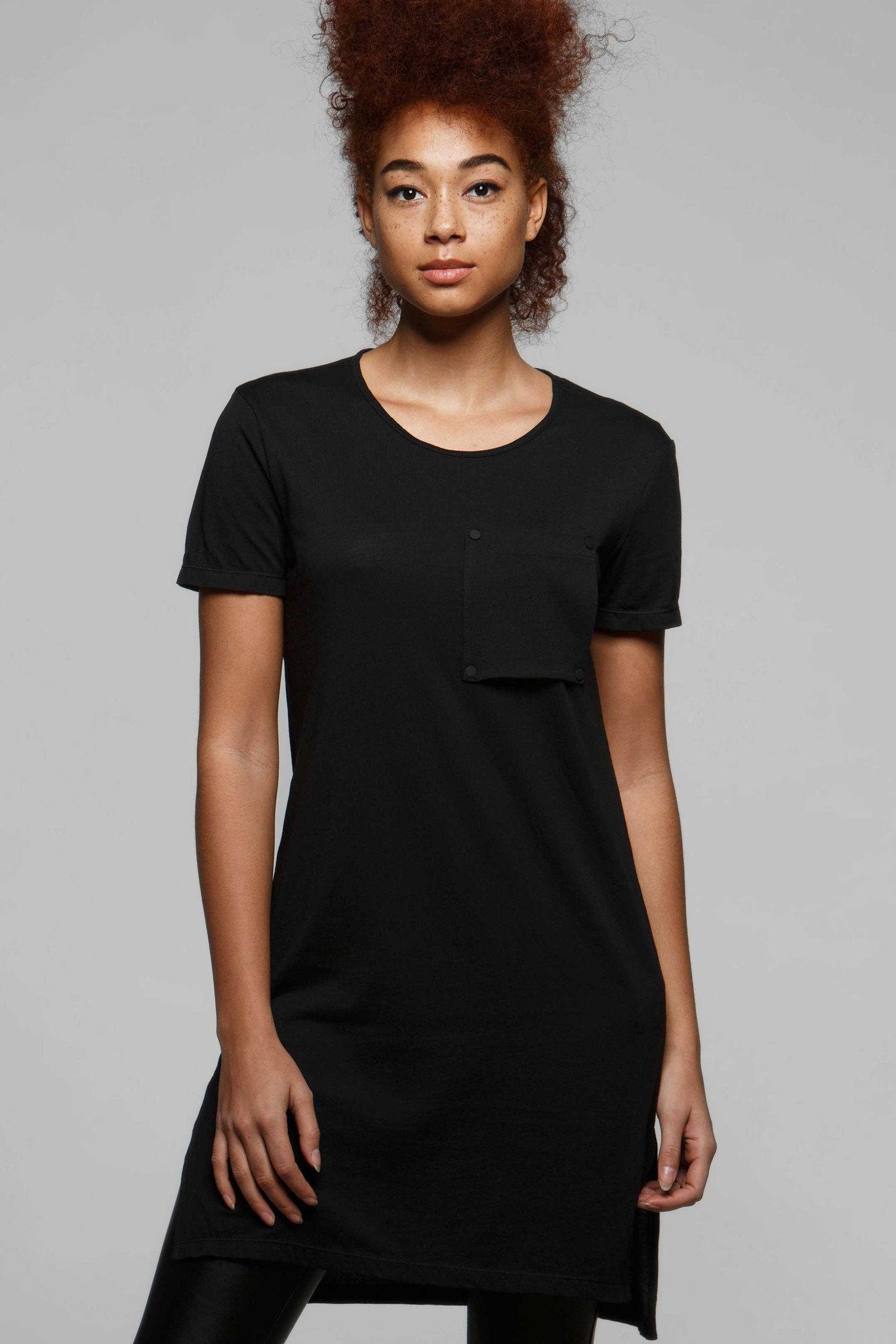 Zane Long Line Pocket Tee for Men - Slim Fit Minimalist T-Shirt with Chest Pocket | Casual Wear, Street Style & Layering Essential