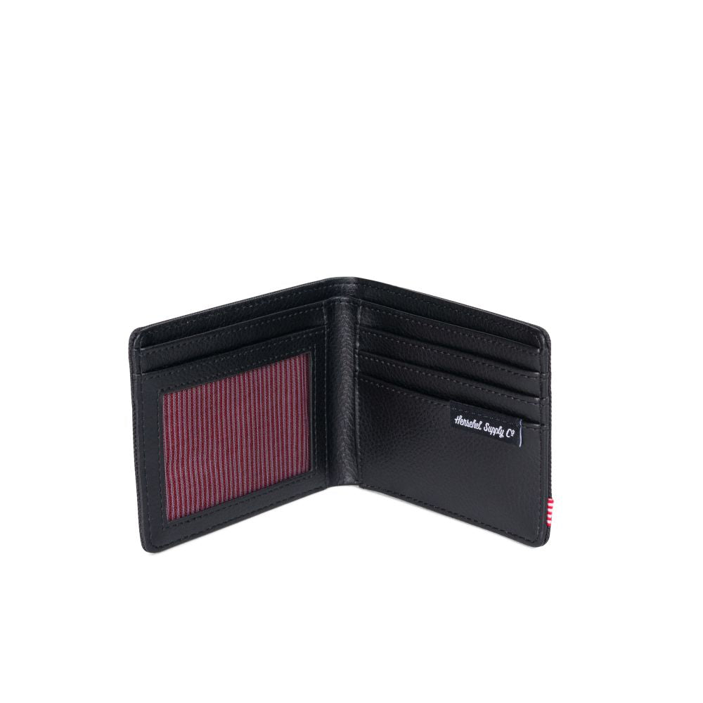 Herschel Hank Wallet for Men & Women - Slim RFID Blocking Leather Bifold Wallet in Black | Perfect for Everyday Use, Travel & Gift Giving