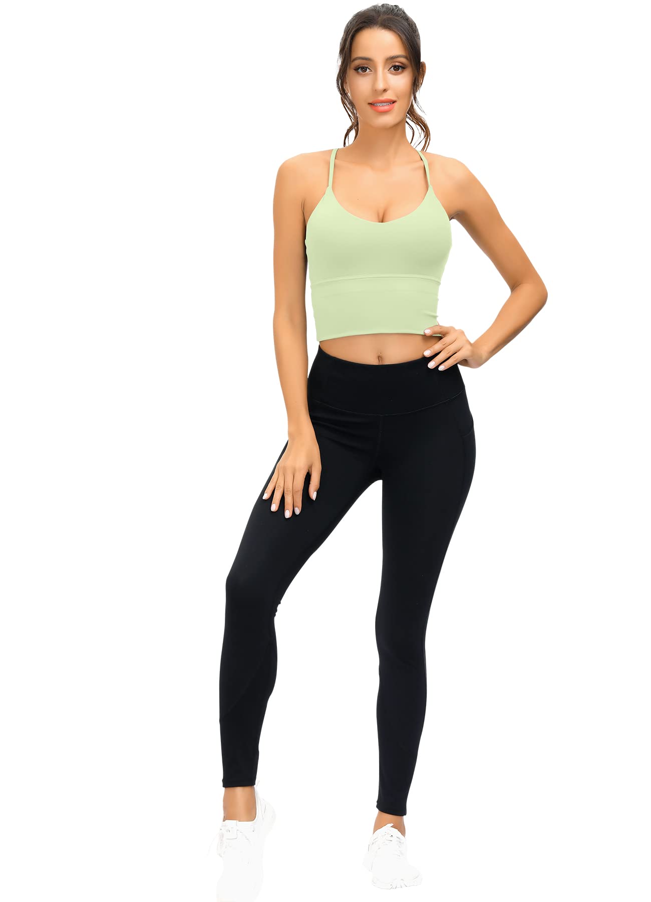 Signeala Women's Longline Sports Bra - V Neck Padded Workout Top with Adjustable Straps for Yoga, Gym & Running | High Support Fitness Crop Top for Active Lifestyles