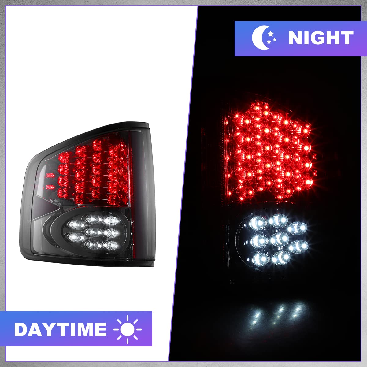 Nixon Offroad LED Tail Lights for 1994-2004 Chevy S10 & GMC Sonoma | 1996-2000 Isuzu Hombre | Black Housing Smoked Lens Taillight Assembly (Pair) - Upgrade Your Truck's Style & Night Visibility for Off-Road Adventures