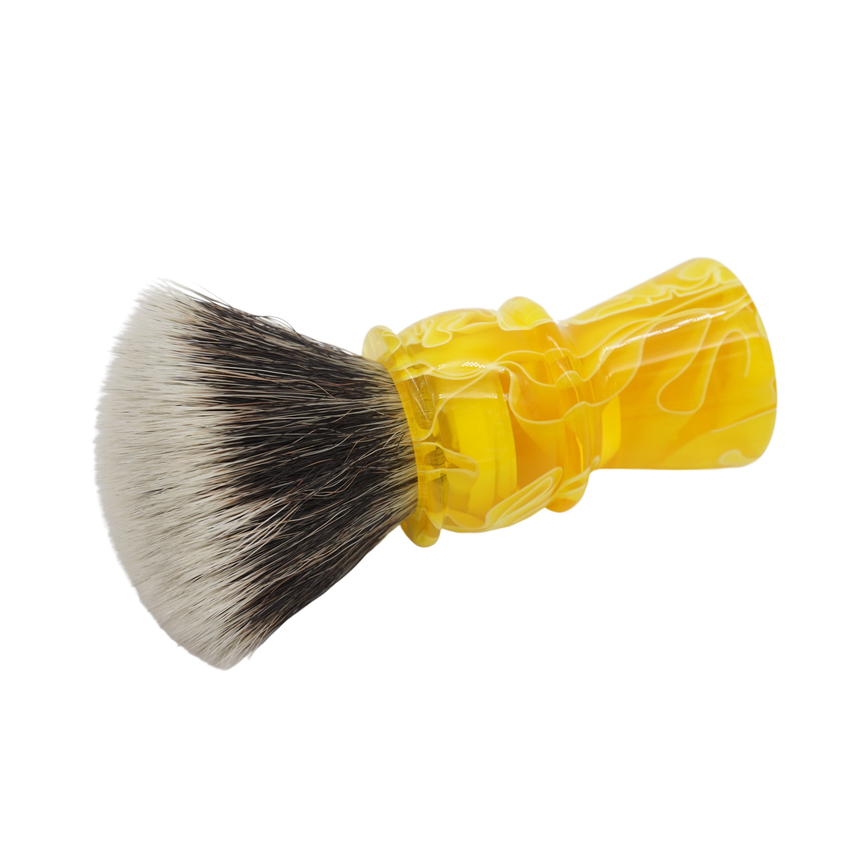 AP Shave Co. 24mm G5C Synthetic Shaving Brush - Premium Yellow Handle for Men's Wet Shaving & Grooming - Perfect for Lathering Creams & Soaps