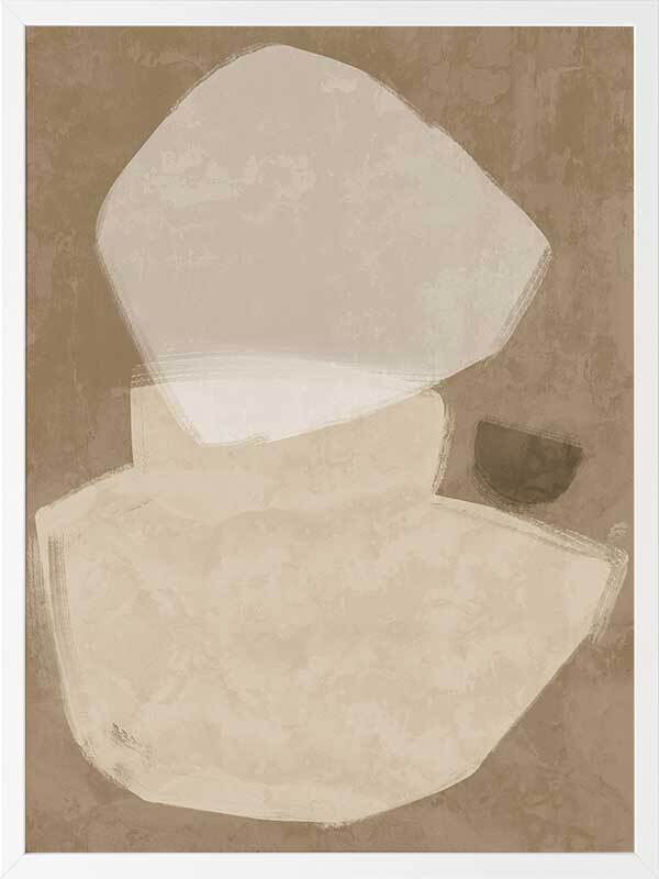 Balanced Brown Framed Art Print - Modern Wall Decor for Living Room, Bedroom & Office - Perfect Home Decoration Gift