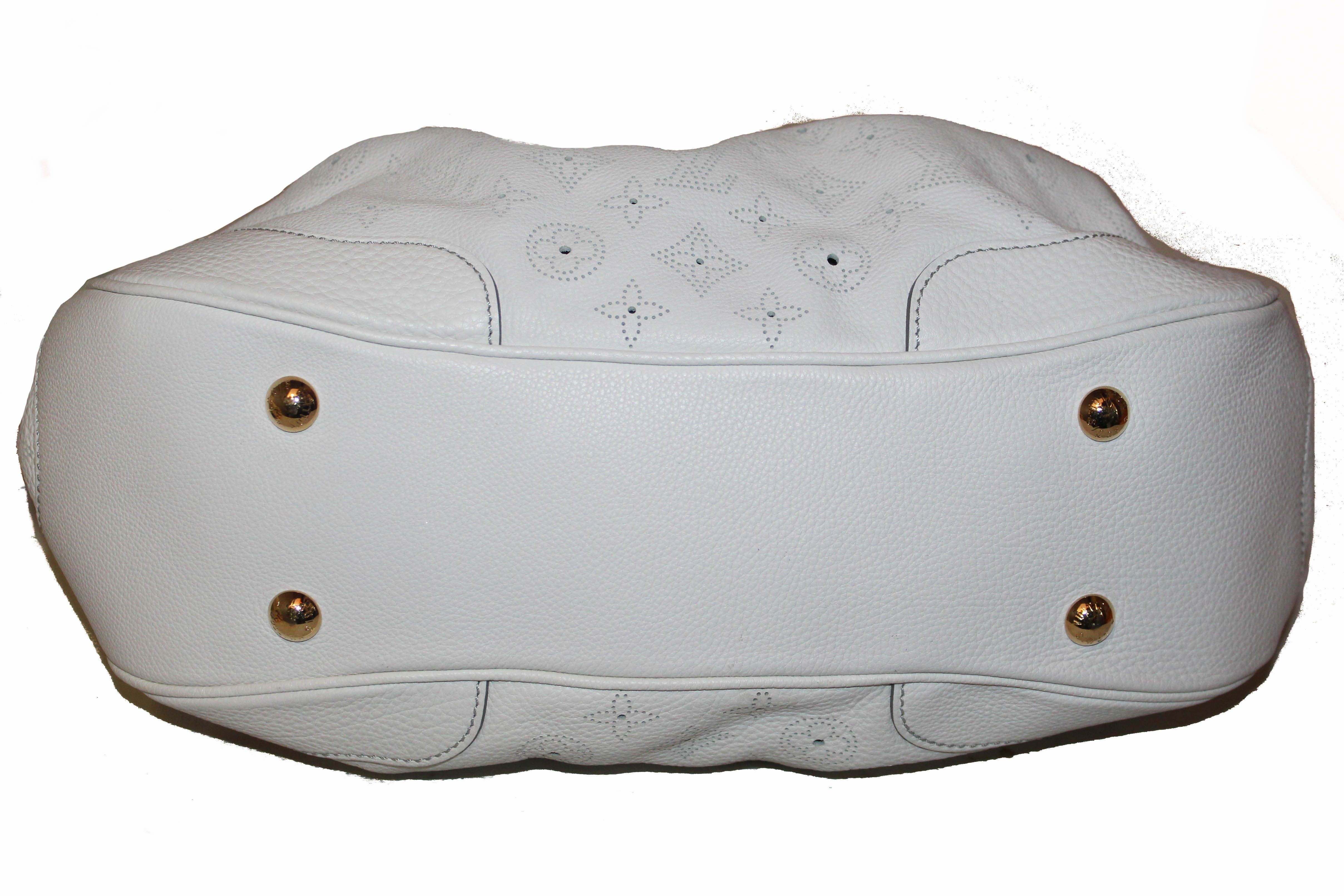 Authentic Louis Vuitton White Perforated Monogram Mahina Leather Solar PM Shoulder Bag for Women | Luxury Designer Crossbody Purse | Perfect for Date Night, Office & Travel Accessories