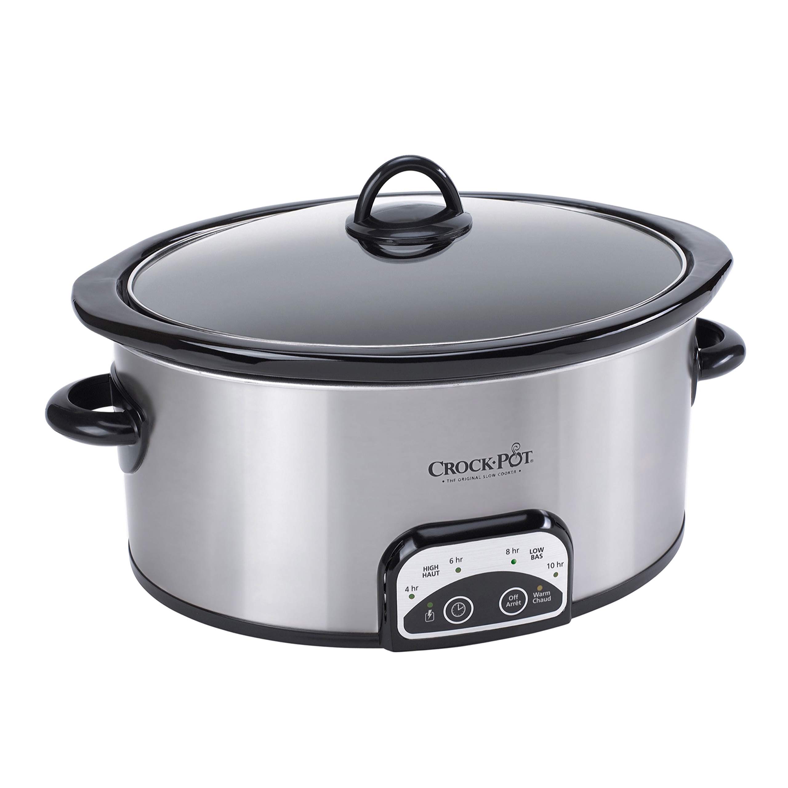 Crock-Pot 4-Quart Smart-Pot Programmable Slow Cooker with Digital Timer - Silver | Perfect for Family Dinners, Meal Prep & Holiday Cooking