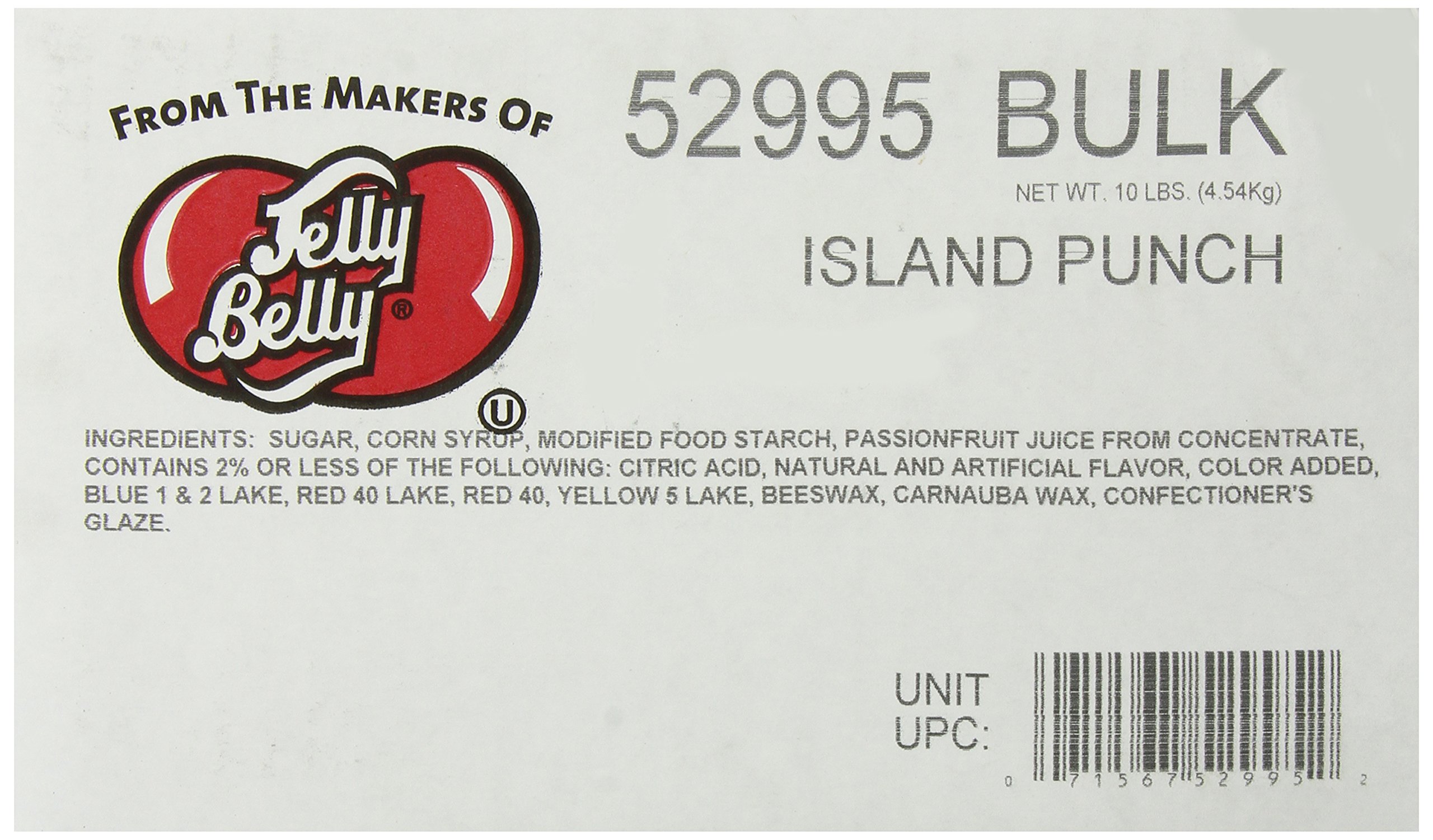 Jelly Belly Island Punch Flavor Jelly Beans - 10 Pound Bulk Candy Box for Parties, Halloween, Easter & Office Snacks
