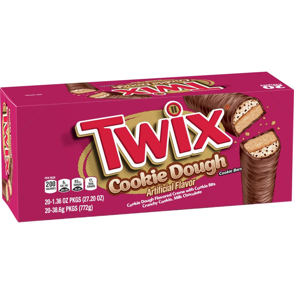 TWIX Cookie Dough Milk Chocolate Bars - 1.36 oz (Pack of 20) | Delicious Snack for Parties, Office Treats & Gift Baskets