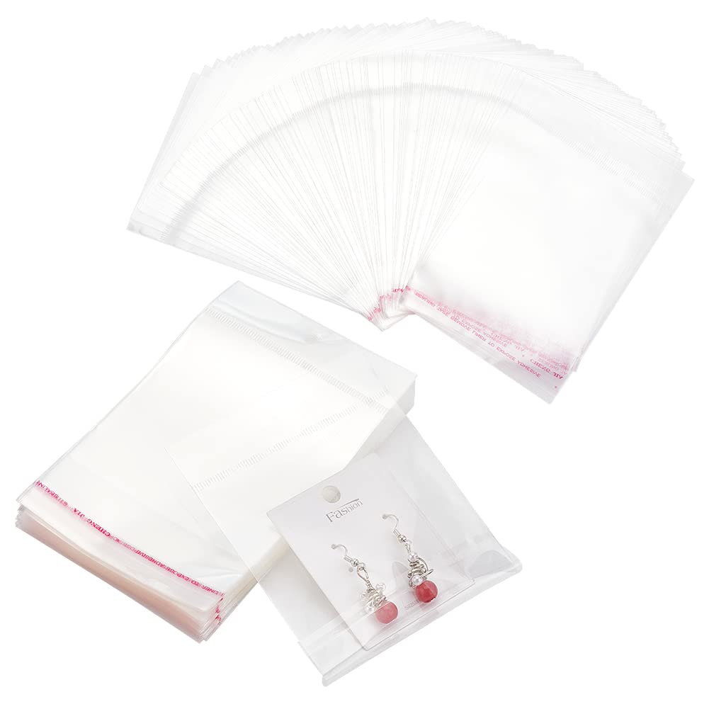 400 pcs 3.5 x 3.3 Inch Clear Resealable Plastic Bags - Self Sealing OPP Treat Bags with Hang Hole for Bakery, Cookies, Soap & Gifts | 1.3 Mil Thick | Perfect for Packaging, Storage & Retail Display
