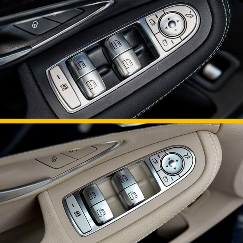 Mercedes Benz S Class GLC Class C Class Window Switch Button Cover Cap - 2Pcs - Interior Car Accessories for Protection & Style Upgrade - Perfect for Daily Commute & Road Trips