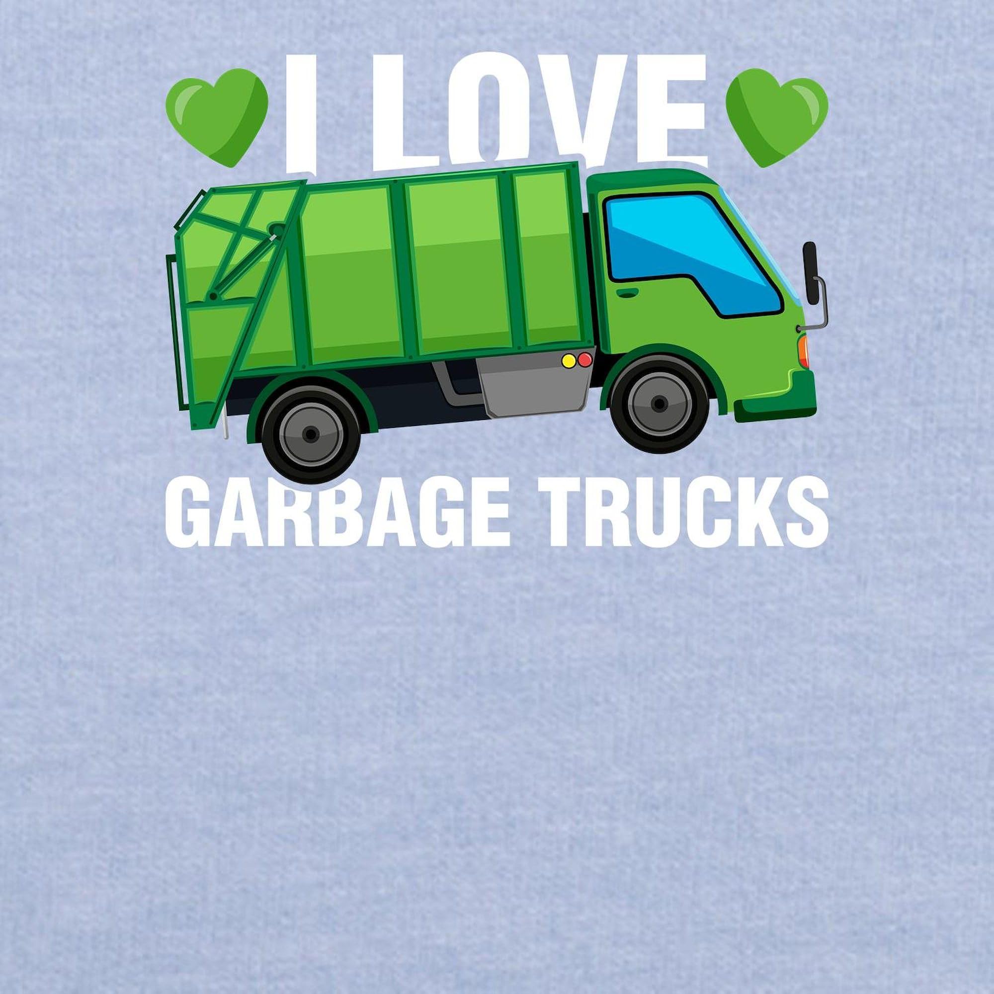 I Love Garbage Trucks Toddler T-Shirt - 100% Cotton Cute Graphic Tee for Kids | Perfect for Playdates, Preschool & Truck Lovers