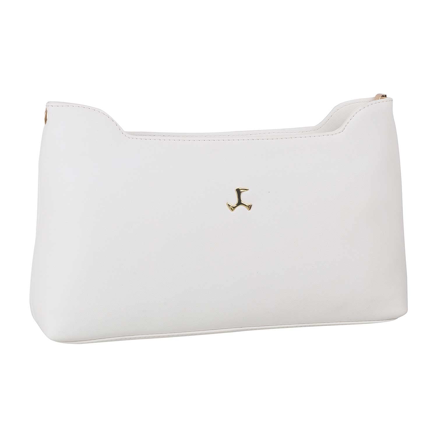 Women's Mochi White Zip Top Sling Bag - Crossbody Purse for Everyday Use, Travel & Shopping (Style 66-7213) | Fashionable & Lightweight Shoulder Bag for Women