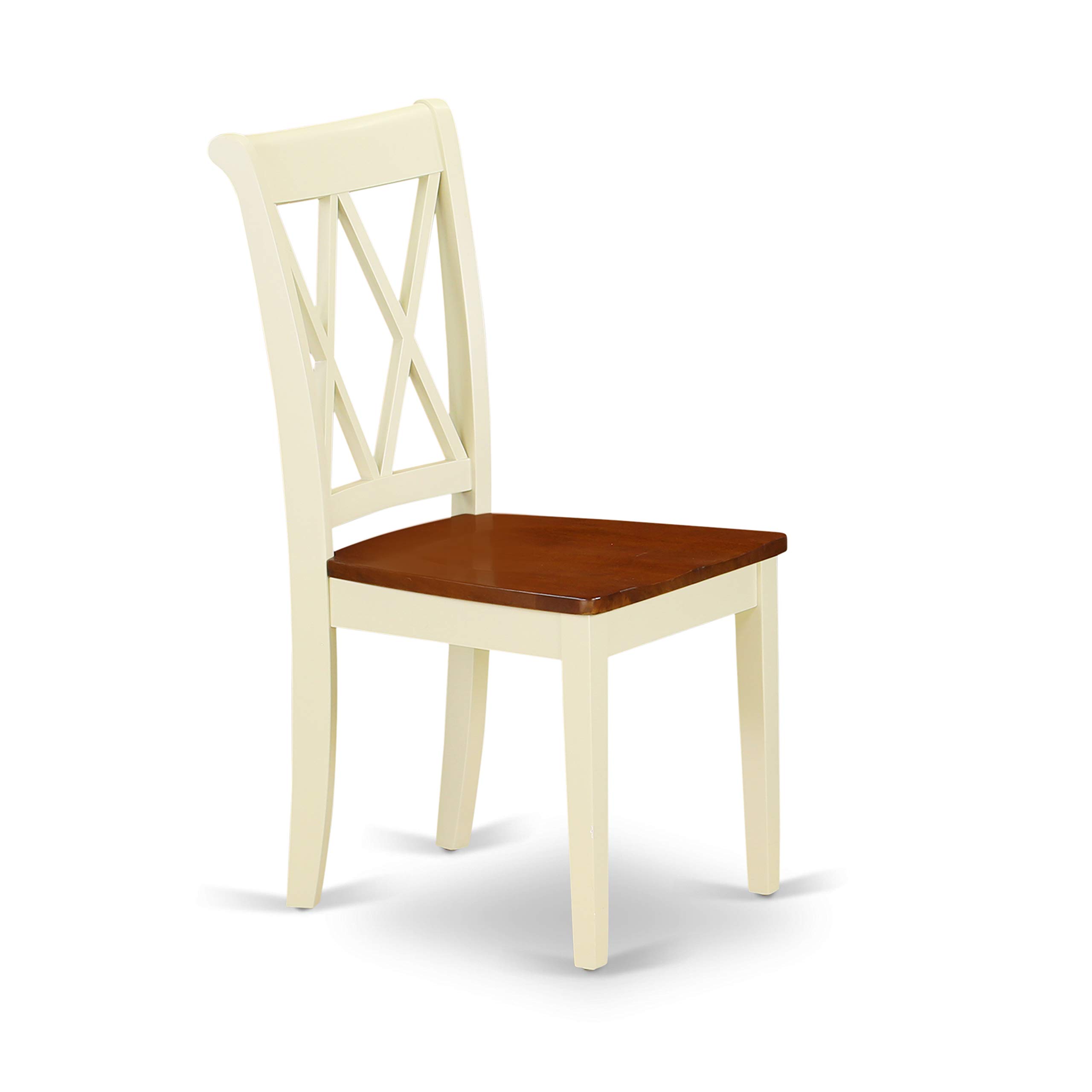 East West Furniture 5-Piece Dining Room Set - Rectangle Drop Leaf Kitchen Table & 4 Chairs, 30x48 Inch, Buttermilk & Cherry Finish - Perfect for Small Spaces, Breakfast Nooks & Cozy Family Meals