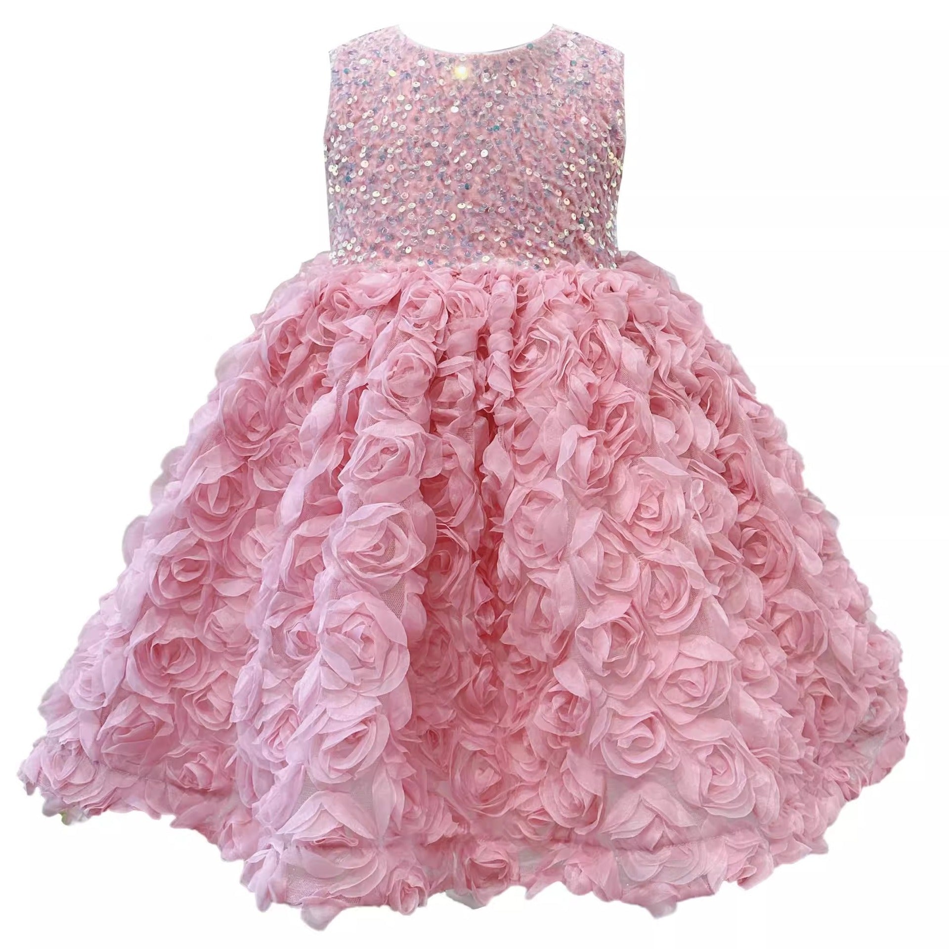 Sparkly Pink Sequin Princess Dress for Baby Girls – Elegant Toddler Birthday & Pageant Gown – Perfect for Parties, Photo Shoots & Special Occasions