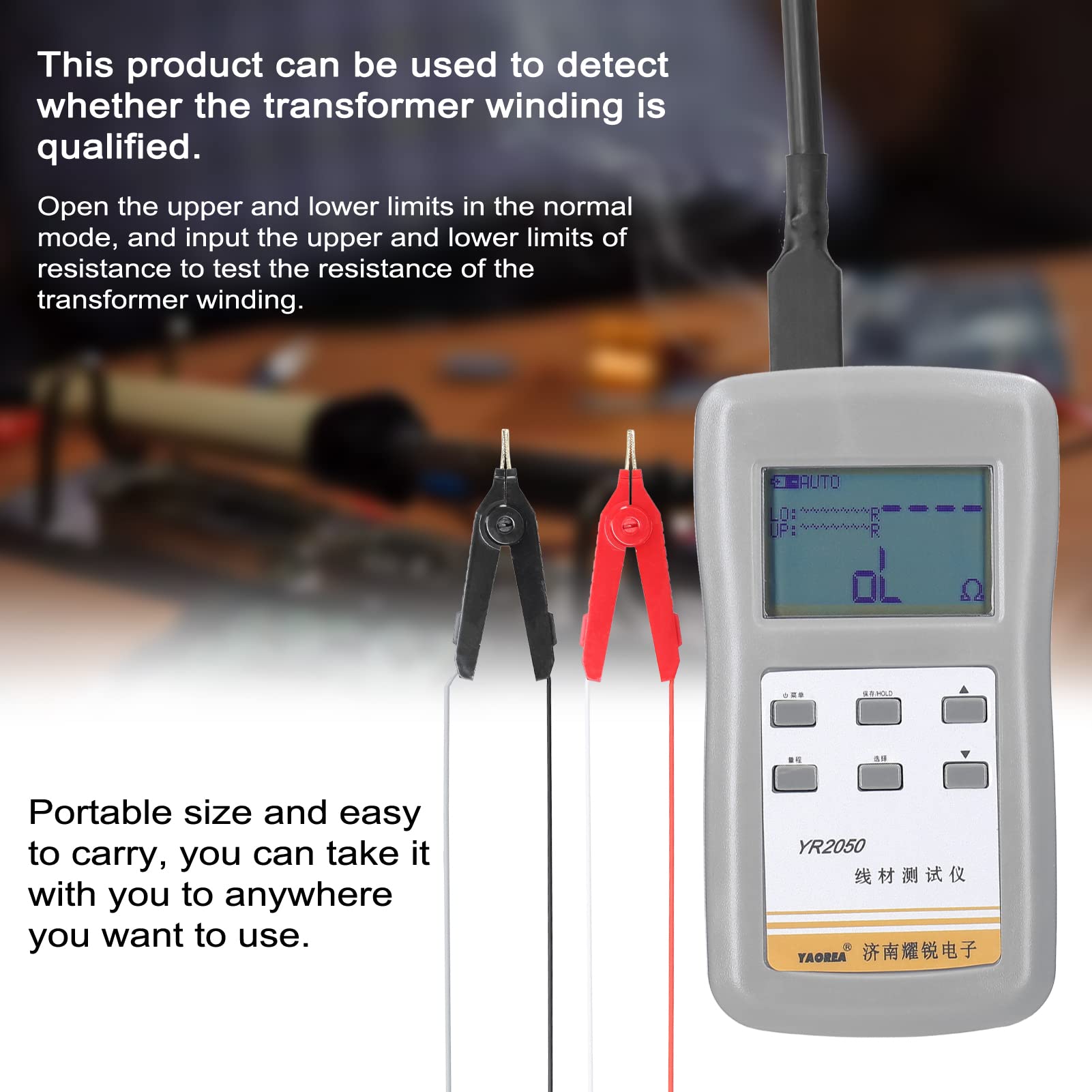 YAOREA YR2050 Handheld Portable Milliohm Meter - High Accuracy 4-Wire Micro Resistance Tester for Wireline Current Detection | Perfect for Electronics Repair, Circuit Testing & Industrial Maintenance