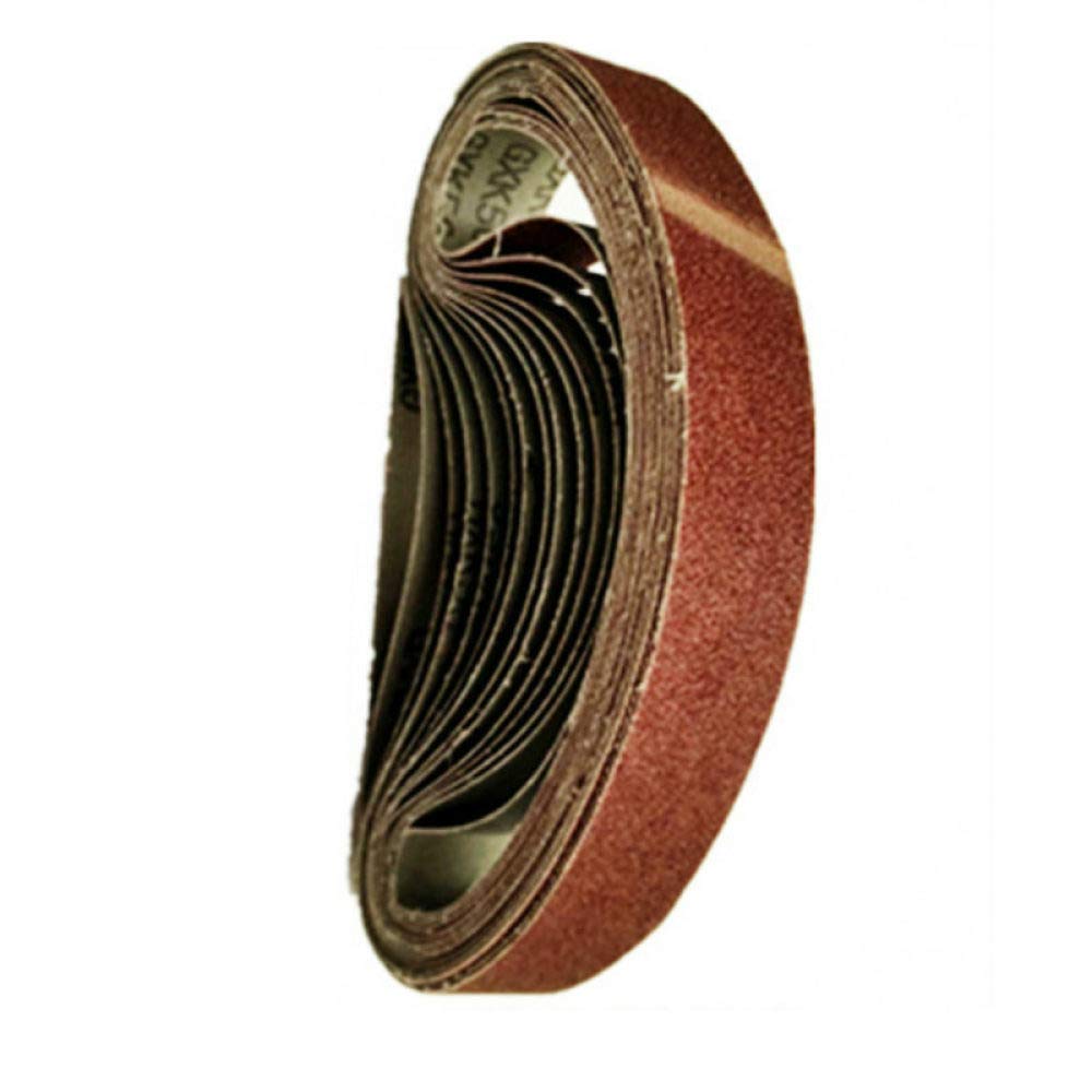 10-Pack 30x533mm Aluminum Oxide Sanding Belts, 40-1000 Grit for Wood Metal Polishing - Compatible with Belt Sanders & Grinders - Ideal for DIY Projects, Furniture Refinishing & Metalworking