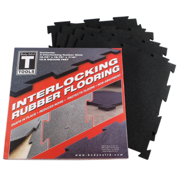 Body Solid Interlocking Rubber Flooring Tiles - Durable & Non-Slip Gym Flooring for Home Workouts, Garage Gyms & Fitness Studios