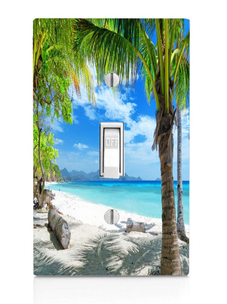 Tropical Beach Ocean Jumbo Single Toggle Light Switch Plate Cover 3.31