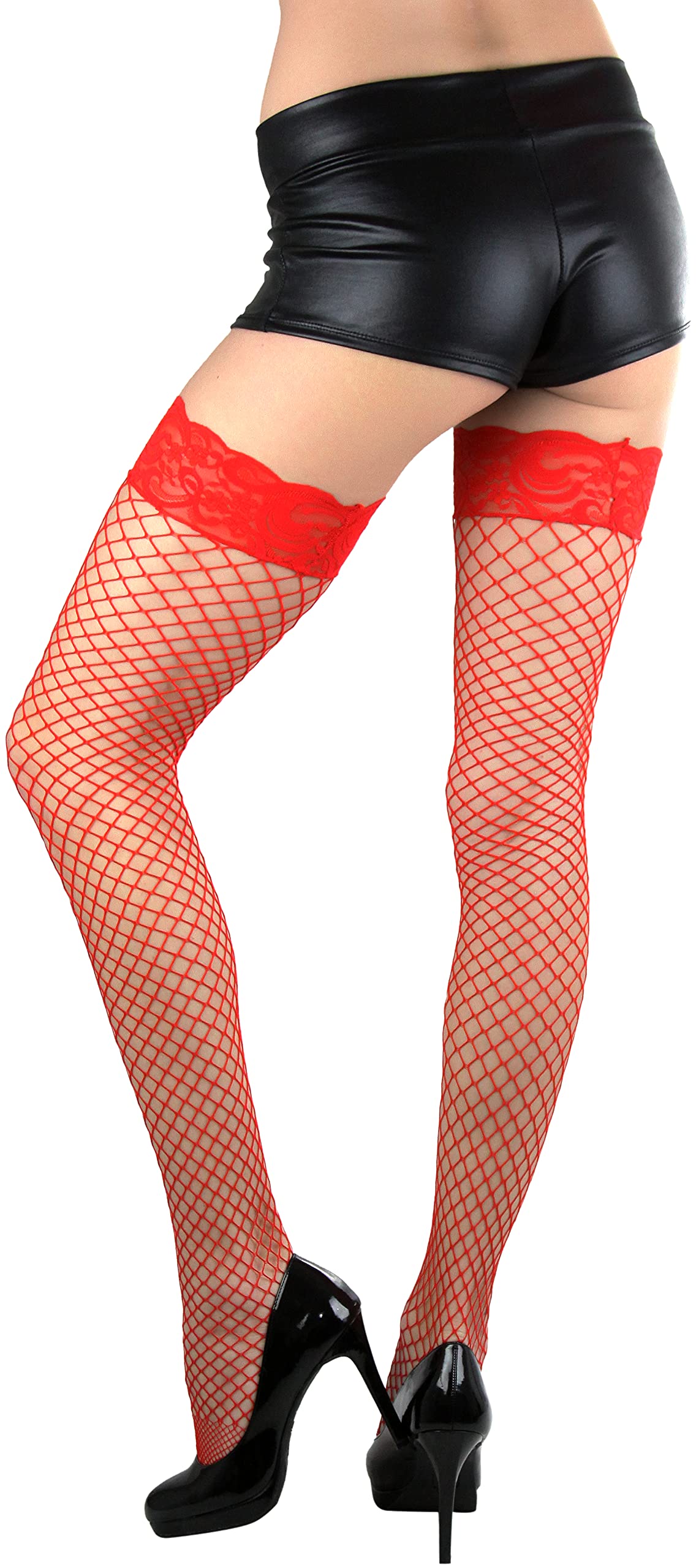 ToBeInStyle Women's Bright & Vibrant Fishnet Thigh High Stockings - Sexy Fashion Hosiery for Parties, Cosplay & Night Out