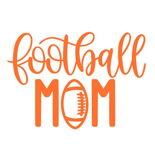 Football Mom Iron On Transfer - Custom Football Shirt Decal & Sports Patch for Team Spirit - Perfect Football Mom Gifts (Orange) - Great for Game Day, Team Events & DIY Jersey Customization