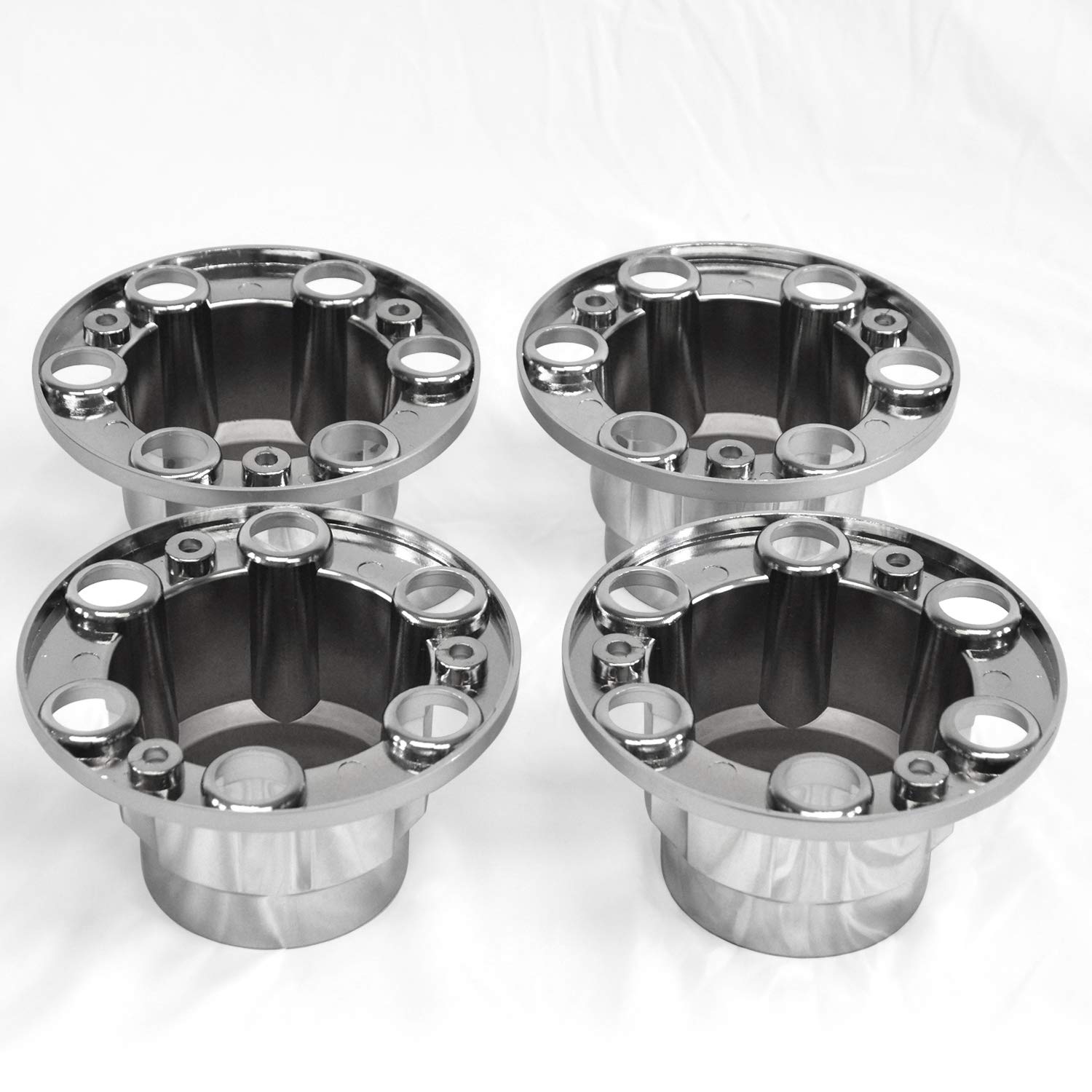 Set of 4 Closed Center Chrome Wheel Center Caps for 1974-1991 Chevy Suburban - Perfect for Restoration & Customization Projects