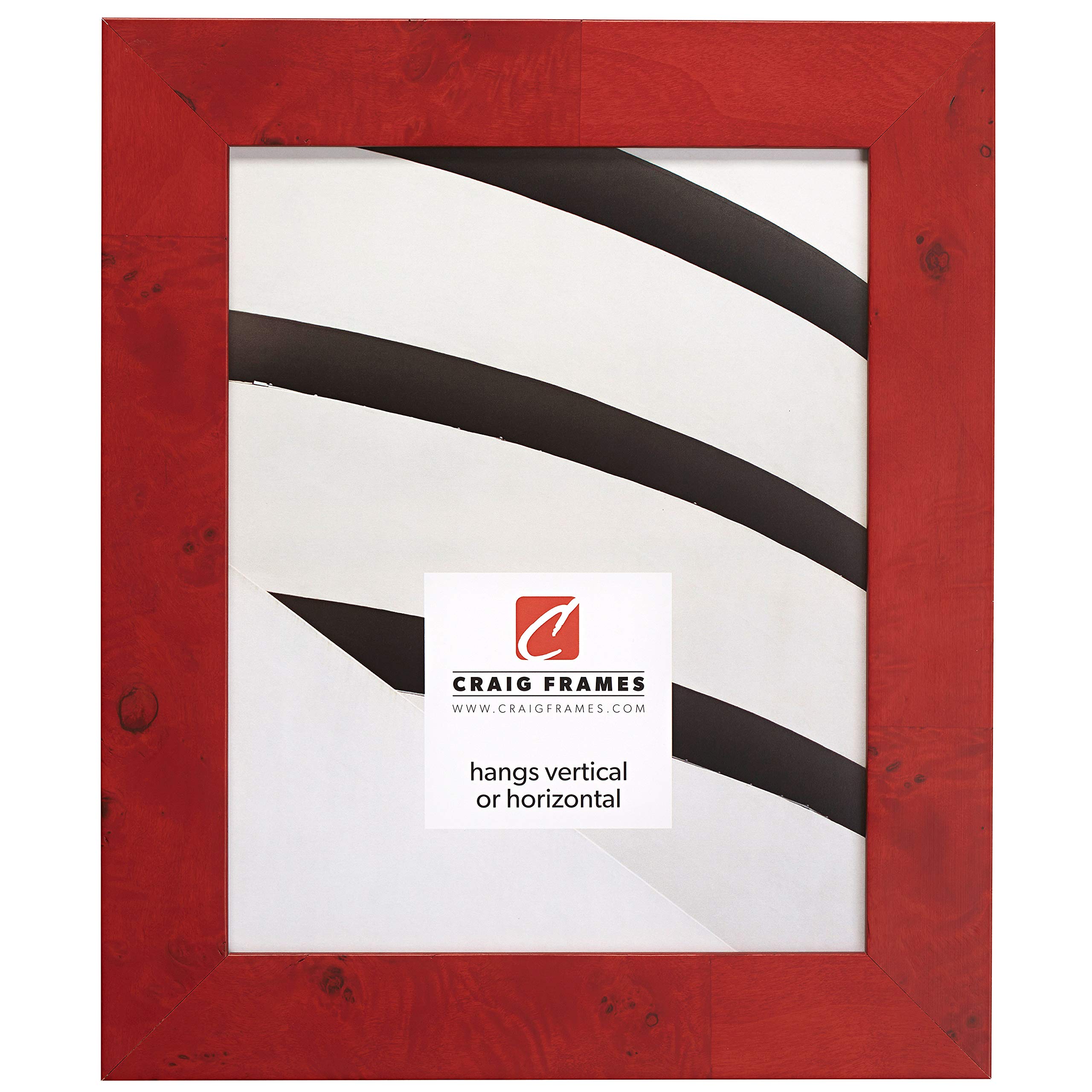 5x7 Inch Red Burl Picture Frame - Craig Frames for Wall Decor & Photos