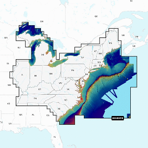 Garmin Navionics Vision+ US East Marine GPS Chart - High-Detail Coastal Maps for Boating & Fishing Navigation