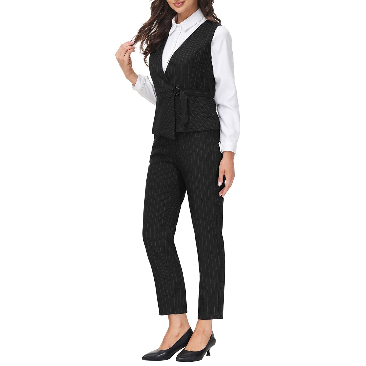 MODFUL Women's 3-Piece Classic Business Suit Set - Elegant Blazer, Vest & Pants for Office, Interview & Professional Events | Formal Work Attire for Women | Plus Size Options Available
