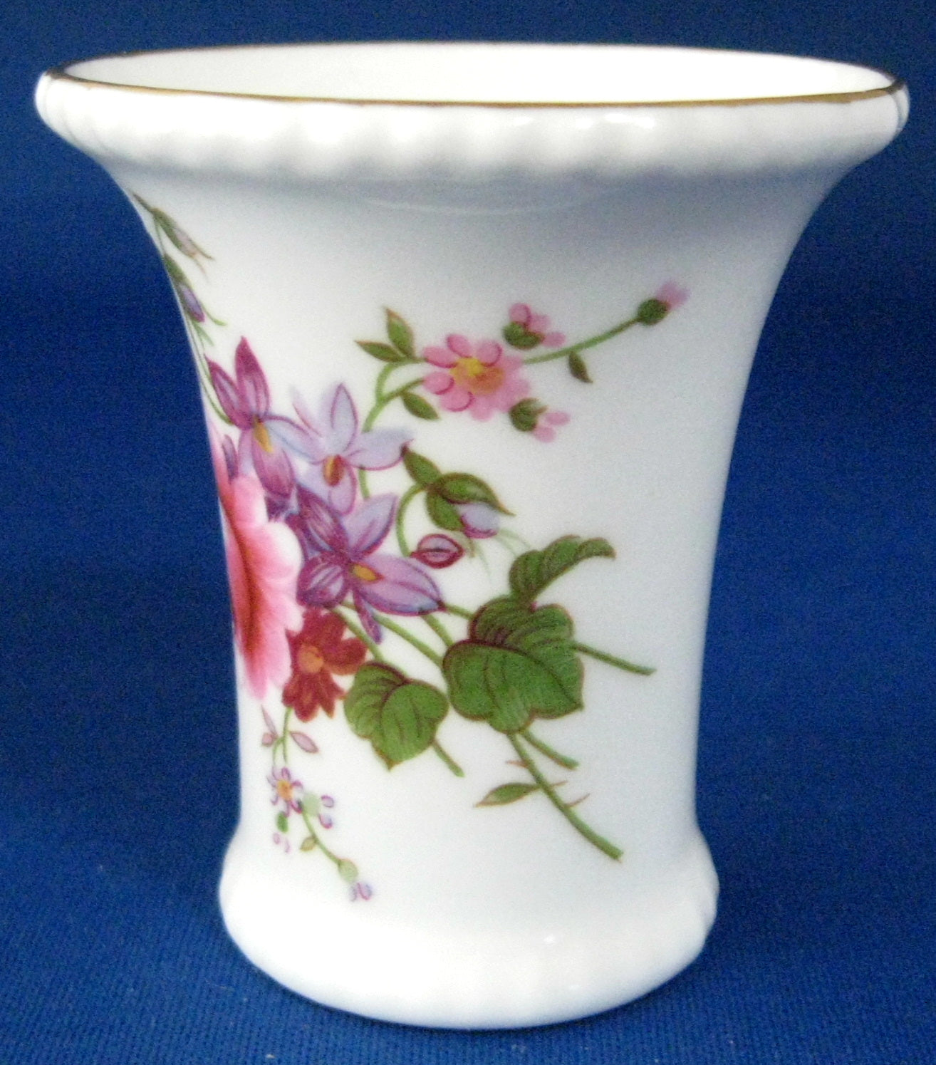 Royal Crown Derby English Bone China Toothpick Holder - Derby Posies Pink Roses Design, Elegant Small Vase for Home Decor | Perfect for Dining Table, Kitchen Countertop, and Gift Giving