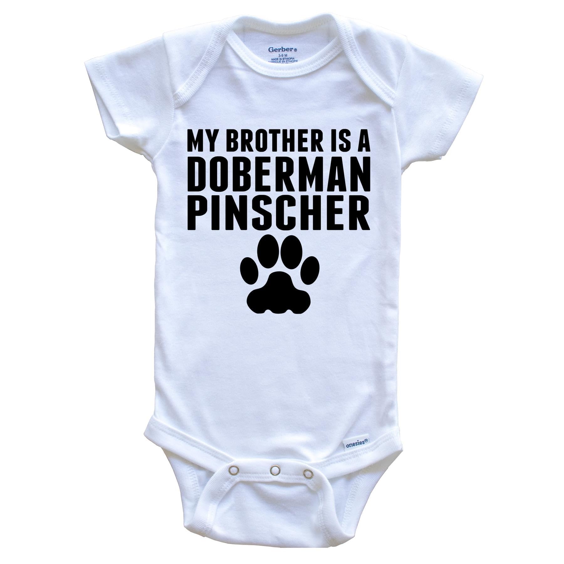 My Brother is a Doberman Pinscher Baby Bodysuit - Adorable Dog-Themed One-Piece Outfit for Infants | Perfect for Pet Lovers, Family Photos & Playtime
