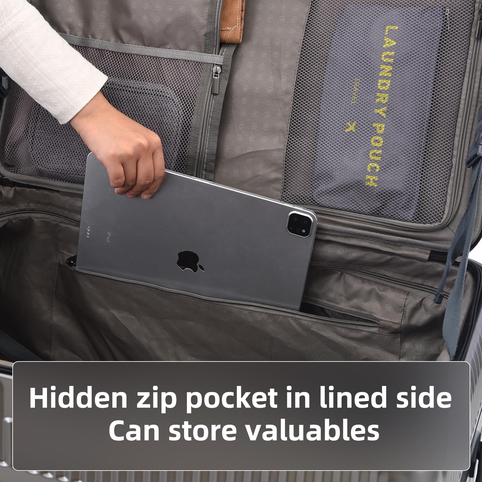 2-Piece 20/29 Inch Lightweight Aluminum Hardshell ABS+PC Luggage Set with TSA Lock, 360° Spinner Wheels & Adjustable Handle - Dark Gray Suitcase for Business Travel, Family Vacations & International Trips