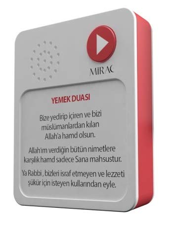Mirac Islamic Audible Dua Player - Portable Digital Quran Prayer Device with 200+ Duas for After Eating, Meals, Breakfast & Dinner - Islamic Blessing & Gratitude Recitation for Home, Mosque & Travel Use