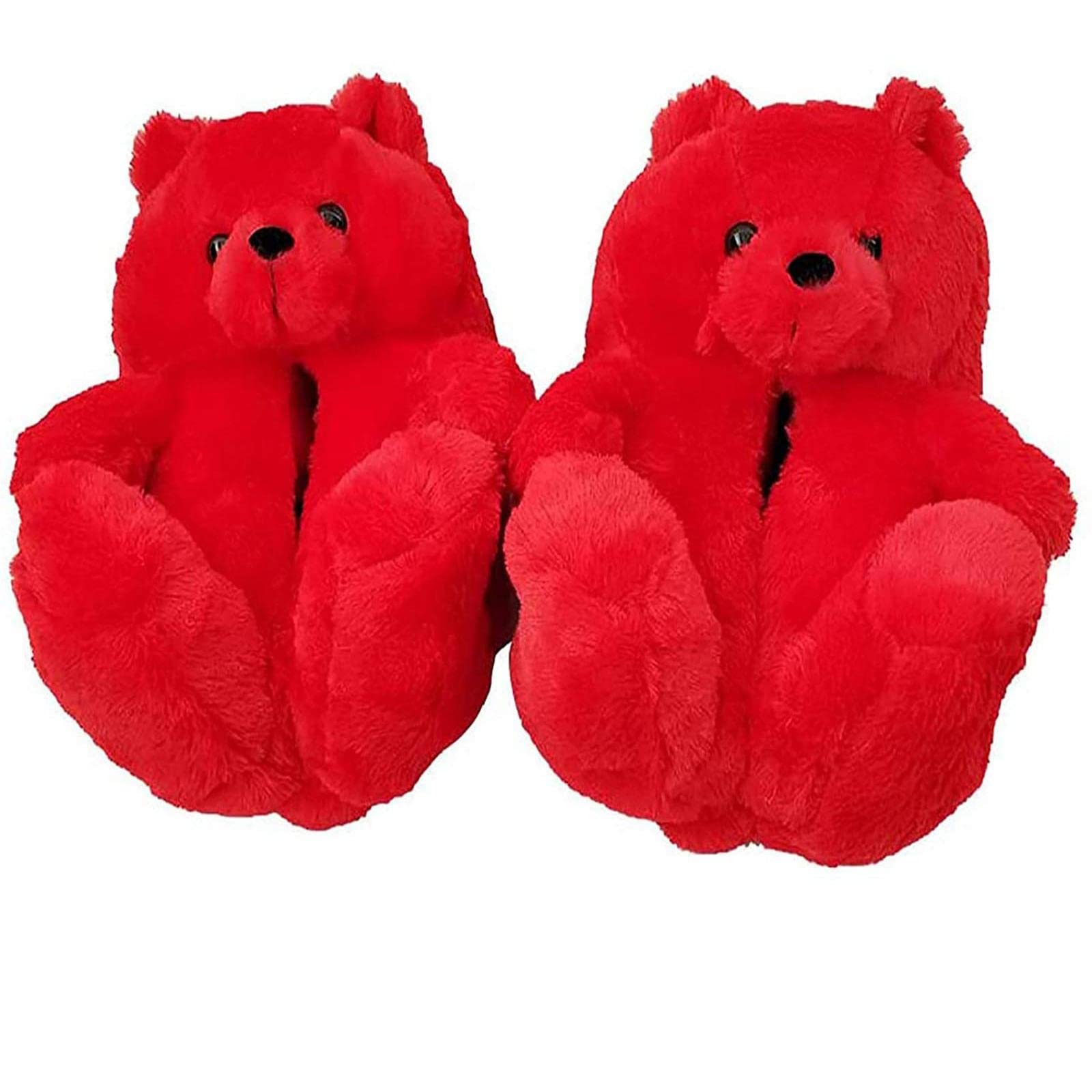 Teddy Bear Slippers - Cute Plush Animal House Shoes for Women & Men | Winter Warm Fuzzy Slippers with Non-Slip Sole | Ultimate Comfort for Home, Lounge & Gift Giving