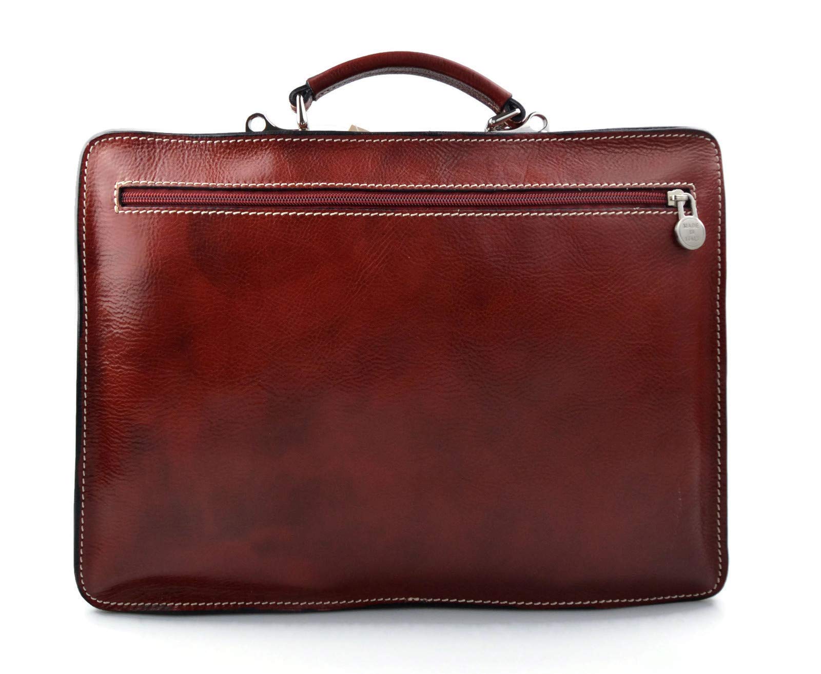 Premium Genuine Leather Shoulder Bag for Women & Men - Business Briefcase, Messenger Bag, Office Document Folder - Stylish Carry On Work Bag (Red) - Perfect for Business Travel, Commuting & Professional Meetings